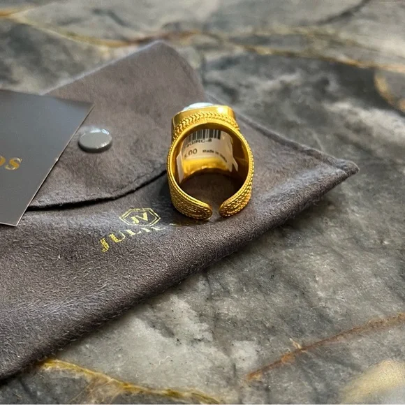 JULIE VOS Gold and White Women's Ring - Picture 6 of 12